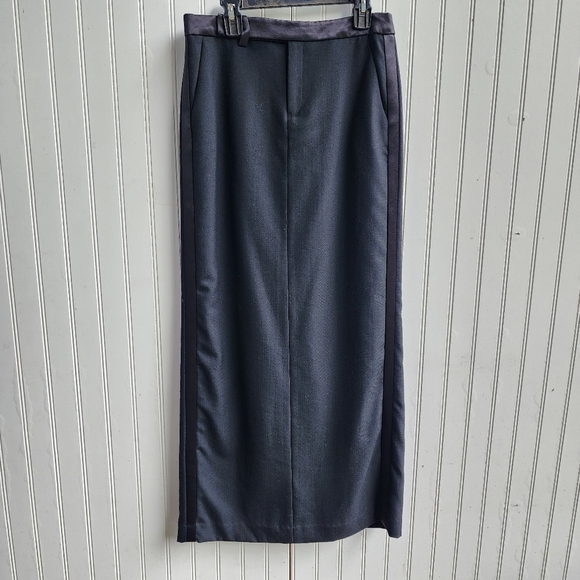 Ralph Lauren Women's 100% Wool Long Pencil Back Slit Skirt Black Sz 0 - Picture 1 of 13
